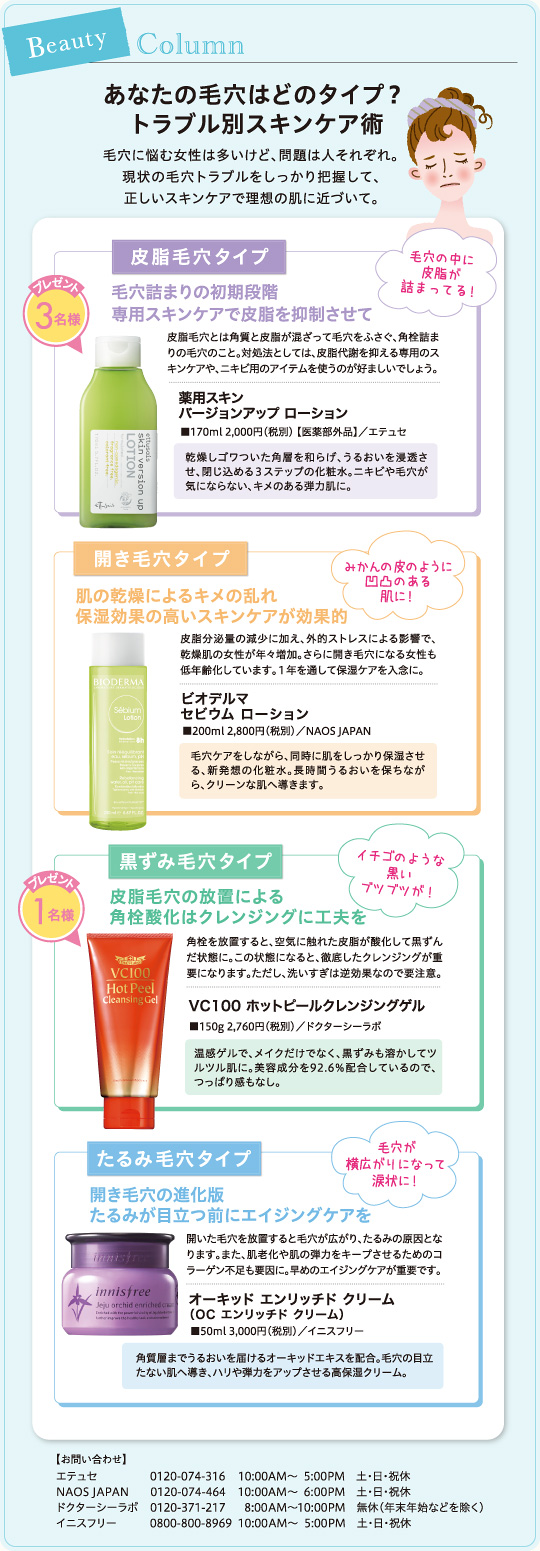 あなたの毛穴はどのタイプ?トラブル別スキンケア術
